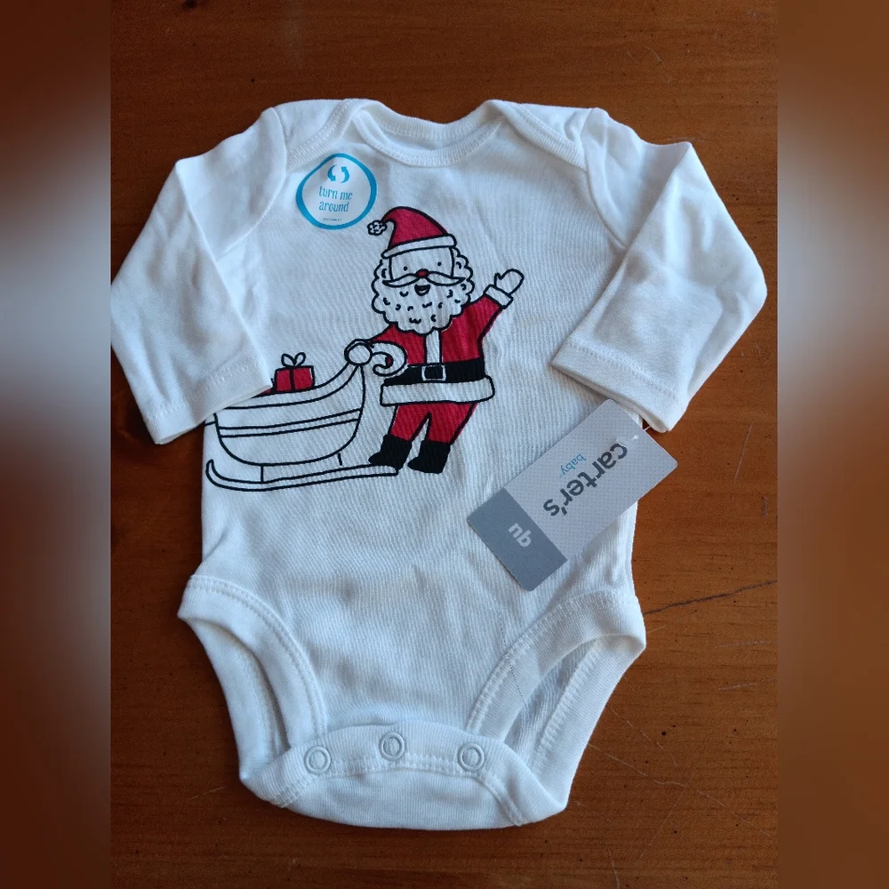 NWT Carter's Santa Christmas Onesie NB